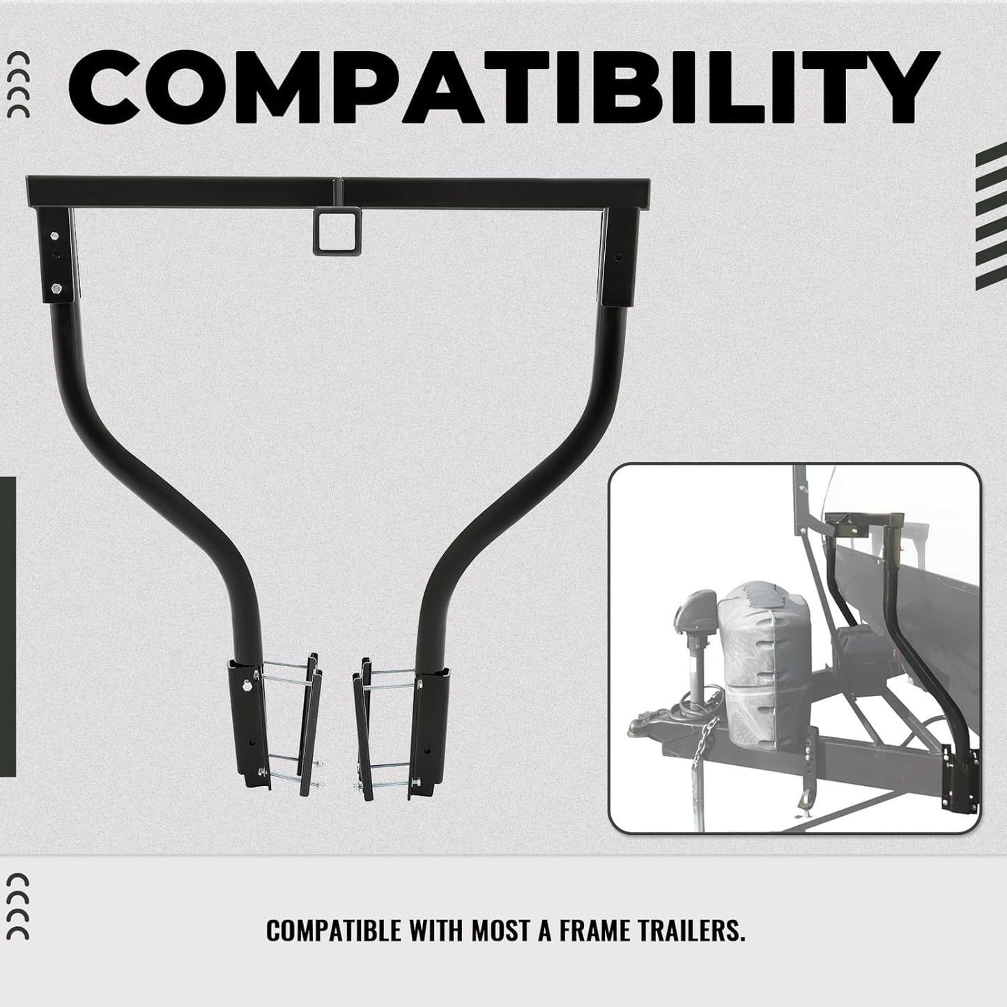 Trailer Tongue Bike Bunk Compatible with Most A Frame Trailers Steel Powder Coated 100LBS Capacity LYOM-121