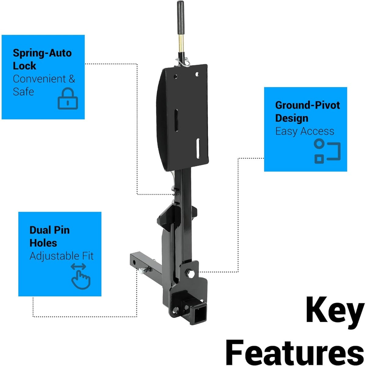 RV Spare Tire Carrier for 16" 16.5" 19.5" 22.5" and 24" RV Motorhomes Wheels 2 Inch Receiver Mount, 10,000-pound Capacity, 400-pound Tongue Weight