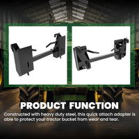 Load image into Gallery viewer, KUAFU 4000Lbs Universal Quick Attach Skid Steer Adapter Bucket Latch Compatible with Global John Deere Loaders Skid Steer Attachment Conversion Adapter Plate Steel Powder Coated Black LYOM-042
