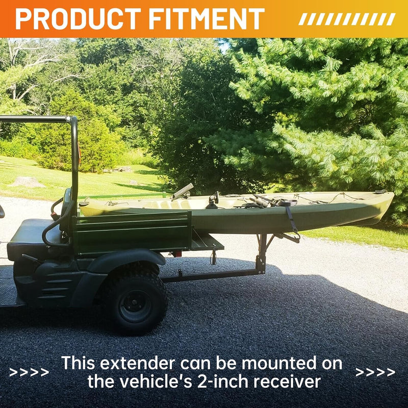 ECOTRIC Truck Bed Hitch Extender 2 in 1 Design Foldable Extension Pick Up Rack Canoe Boat Kayak Lumber w/Flag LYOM-041