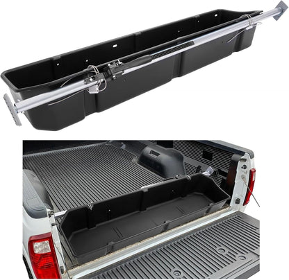 Full Size Truck Bed Storage Box Compatible with Ford Chevrolet GMC Dodge Ram Toyota Nissan Universal 55 Inch - 69 inch Wide Adjustable Beds Secure Cargo Organizer Protect Groceries LYAP-X1032