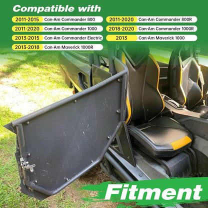 UTV Suicide Doors Aluminum Compatible with 2011-2020 Maverick/Commander 800 1000 Dual Stage Automotive Style Slam Latch 2 Door Models LYMM-045