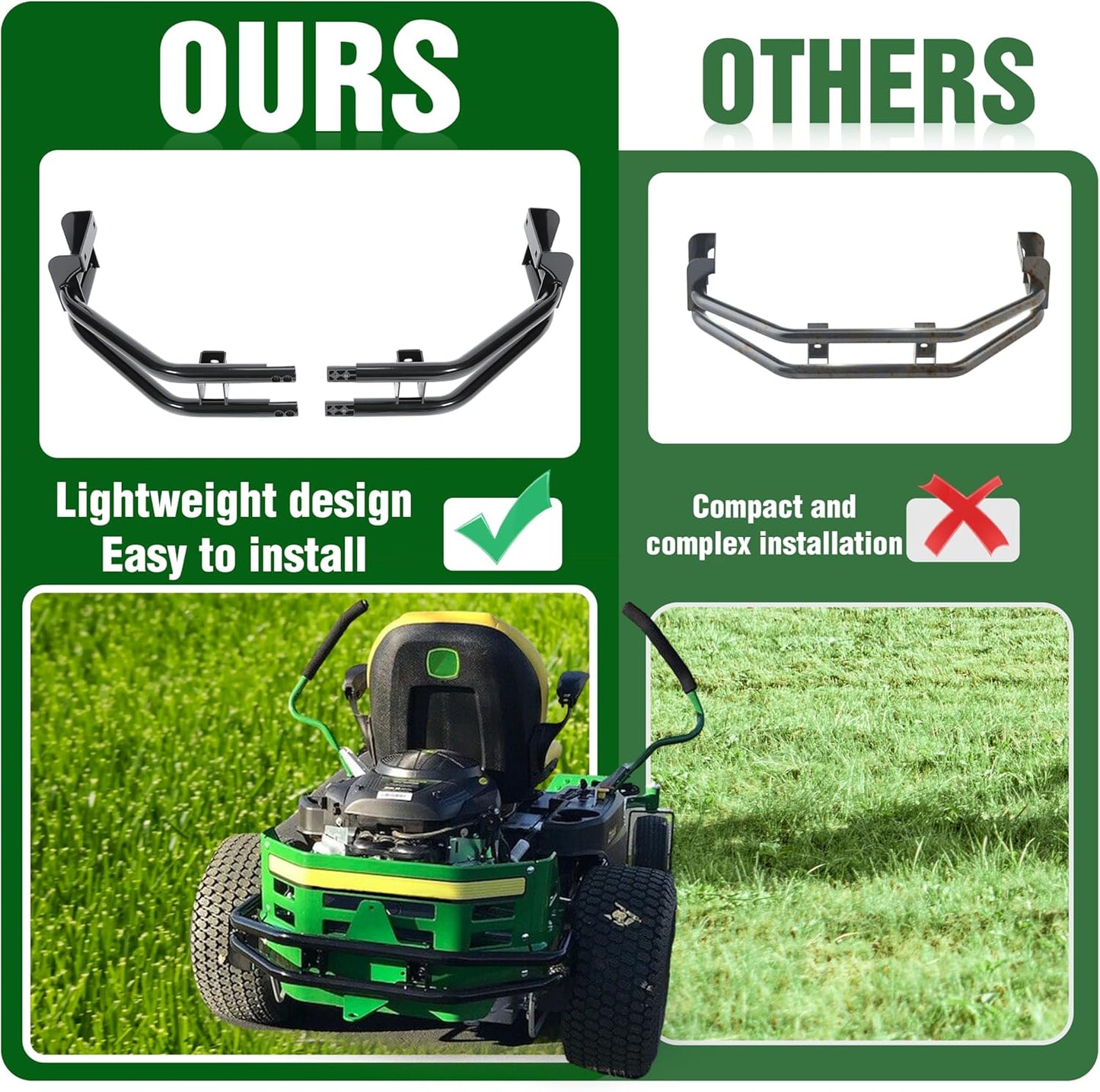 Rear Bumper Bar and Hitch Kit Zero-turn Mowers Compatible With John Deere Z235 Z255 Z335E Z335M Z345M Z345R Z355E Z355R Z365R Z375R Replacement for BM24481 LYJD-017