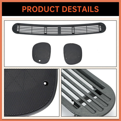 Dash Defrost Vent Cover& Speaker Grill Set Compatible with 1998-2005 Chevy Chevrolet S10 GMC Jimmy Sonoma Oldsmobile Bravada Blazer (2 Packages) LYAP-266S-3