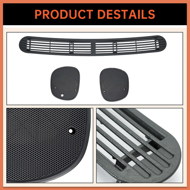 Dash Defrost Vent Cover& Speaker Grill Set Compatible with 1998-2005 Chevy Chevrolet S10 GMC Jimmy Sonoma Oldsmobile Bravada Blazer (2 Packages) LYAP-266S-3