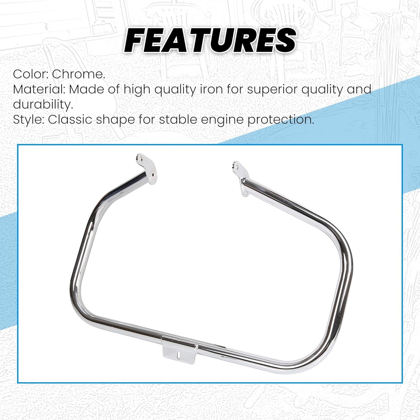 Chrome Engine Guard Highway Crash Bar Compatible with 2000-2017 Harley Heritage Softail Fat Boy Springer FLST Replacement for HD49004-00 LYHD-37S