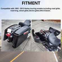 5 Inches Extended Saddlebags w/speaker lids Compatible with 1993-2013 Harley Davidson Road King Glide Electra Street Glide All Touring Models Stretched Hard Saddle Bags LTB20