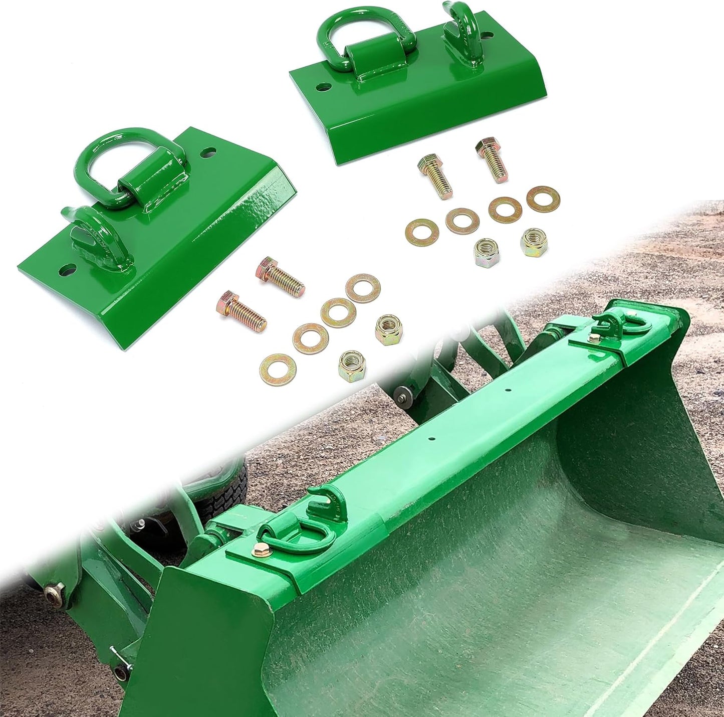 Tractor Bucket Hook Grab Hooks Compatible with John Deere Compact Tractor 1025R 2032R 3320 2520 Tractor Bucket Hooks D Rings Bolt on Heavy Duty LYJD-003