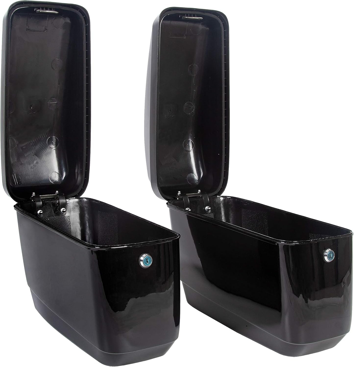 Hard Motorcycle Saddle Bags Saddlebags w/Mounting Kit Compatible with Harley Davidson Honda Shadow Kawasaki Vulcan VN Black Hard Trunk Saddlebags GA-B