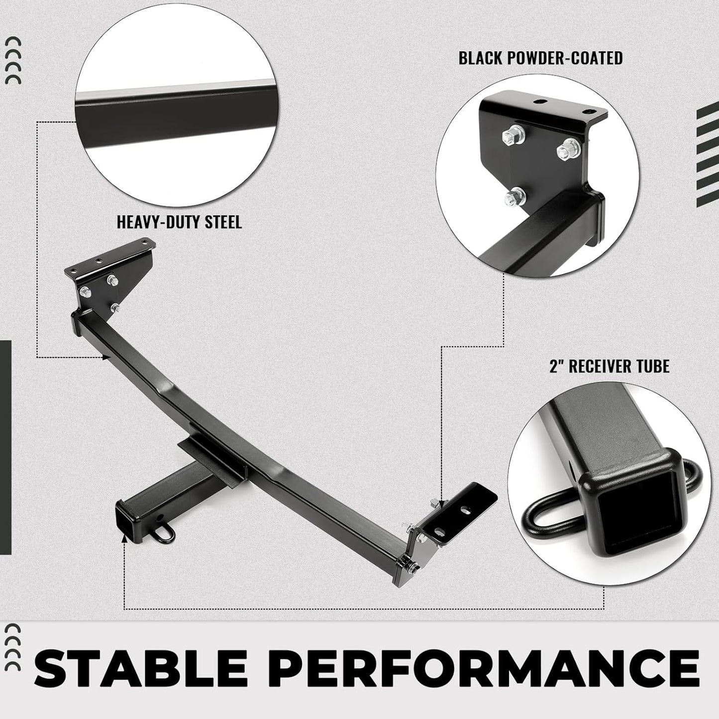Class 3 2 Inch Tow Trailer Hitch Receiver Compatible with 2008-2020 Nissan Rogue Models and 2014-2015 Nissan Rogue Select LYAM-459