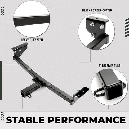 Class 3 2 Inch Tow Trailer Hitch Receiver Compatible with 2008-2020 Nissan Rogue Models and 2014-2015 Nissan Rogue Select LYAM-459