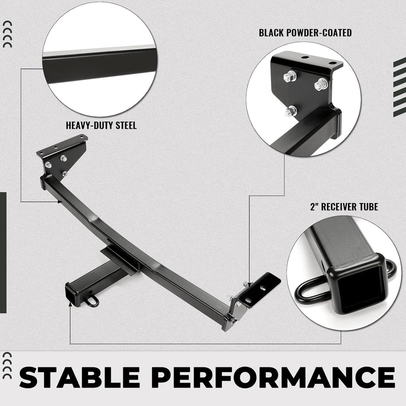 KUAFU Class 3 2 Inch Tow Trailer Hitch Receiver Compatible with 2008-2020 Nissan Rogue Models and 2014-2015 Nissan Rogue Select LYAM-459