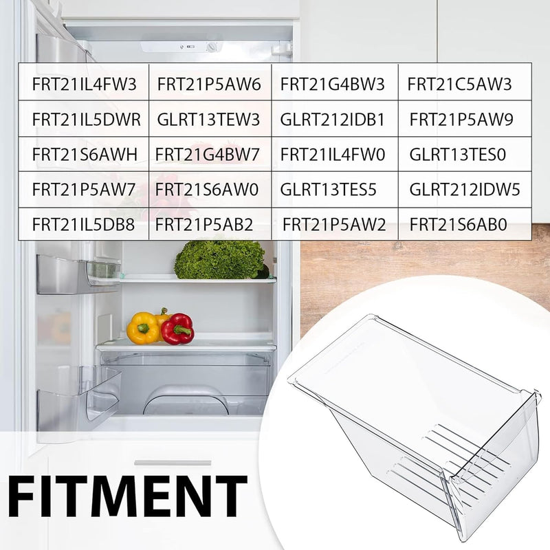 HECASA 240343803 AP2115895 240343801 Crisper Pan (Bottom) Compatible with Frigidaire Refrigerator Kenmore Crisper Bin Crisper Drawer 240343805 Replacement only LYOP-054