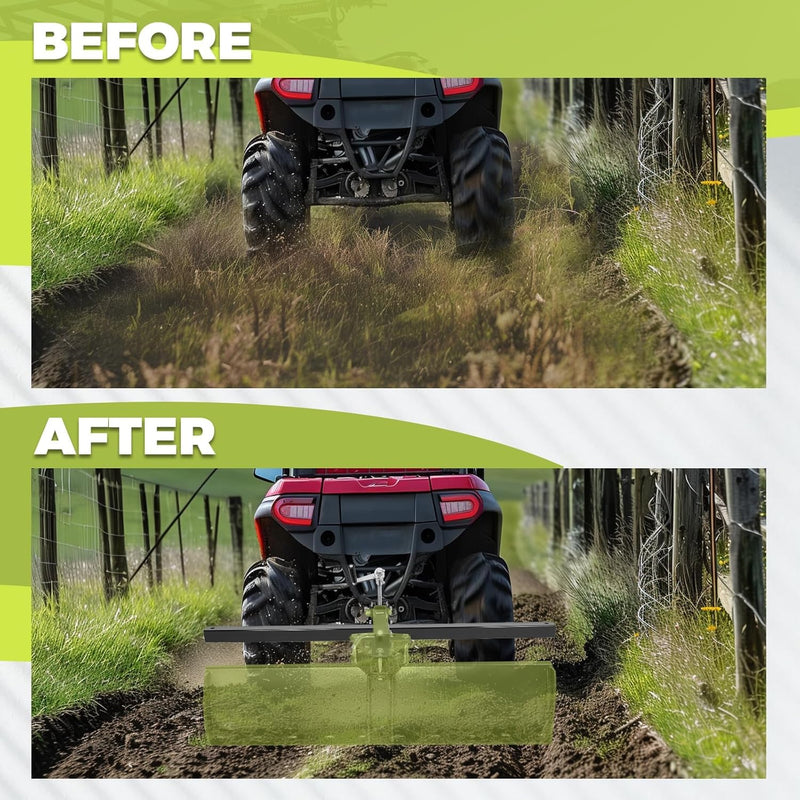 KUAFU ATV/UTV Manual Implement Lift, 1-Point and 2-Inch Receiver, 50 in, Adjustable Height, UTV ATV Rake Scrape Blade Plow Disc Universal Tow Behind Attachments LYMM-208