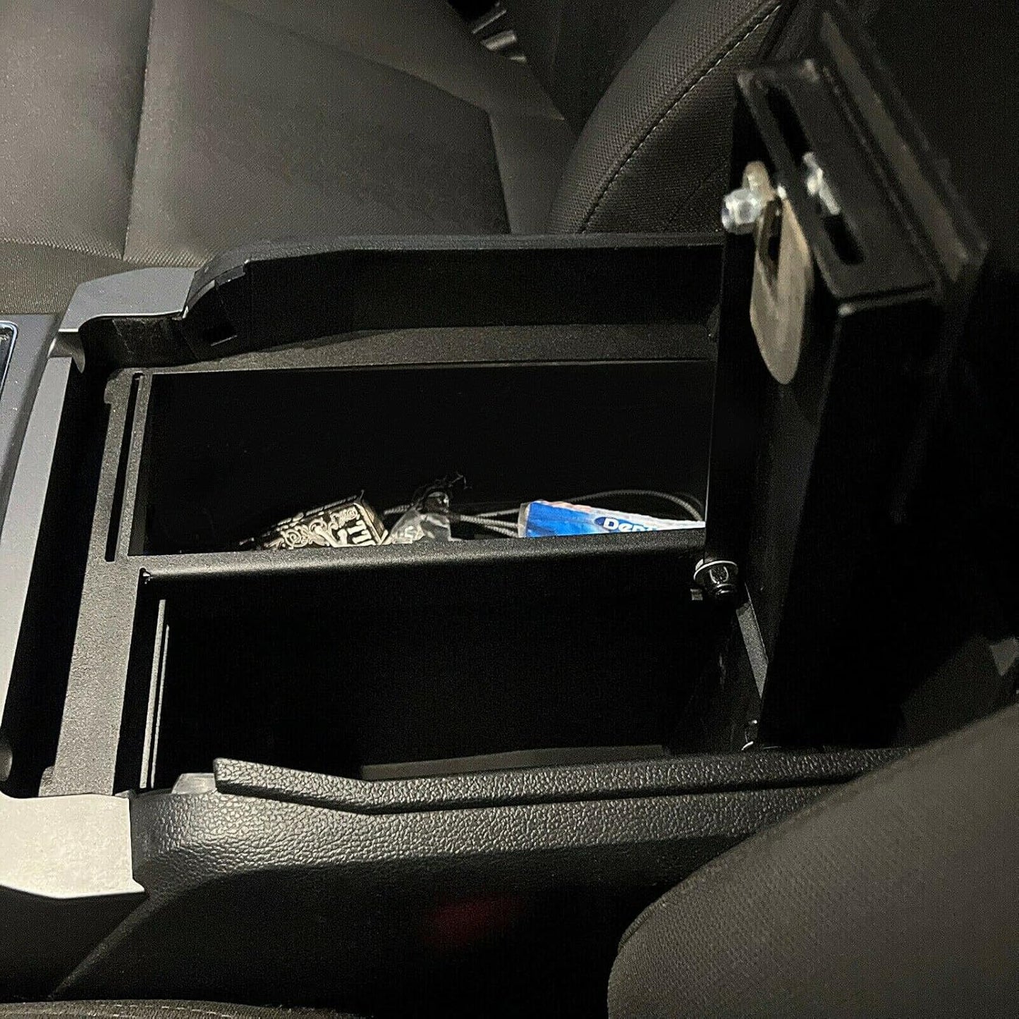 Center Console Safe Storage Box Compatible with 2015-2022 Ford F150 Raptors F250 F350 Super Duty Powder Coated Steel LYAM-123S