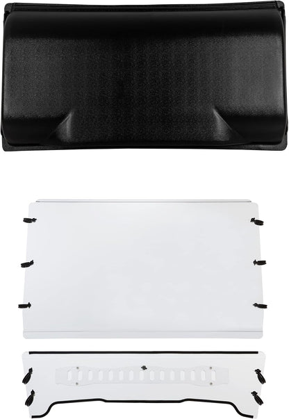 Front Windshield & Roof Canopy Compatible with 2005-2020 John Deere Gator TS/TX/TE Scratch Resistant (You Will Receive Two Separated Packages)