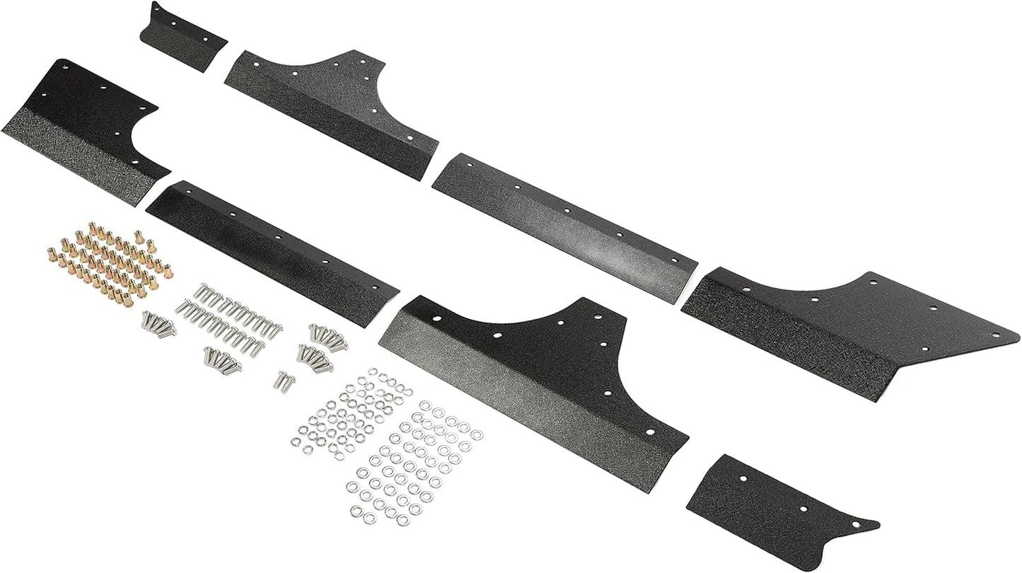 Door Armor Cladding Skid Plate Compatible with 2007-2018 Jeep Wrangler JK 4 Doors Powder Coated Steel Heavy-Duty Black Slider Rocker Guards Rock Panel LYAM-664