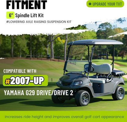 6inches Spindle Lift Kit Compatible with 2007 and up Yamaha G29/Drive Golf Carts (GAS & ELECTRIC) LYMM-038S