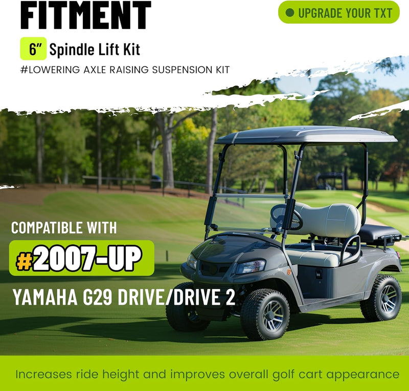 6inches Spindle Lift Kit Compatible with 2007 and up Yamaha G29/Drive Golf Carts (GAS & ELECTRIC) LYMM-038S