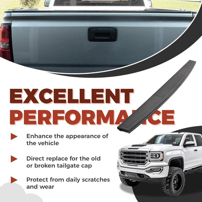 Tailgate Molding Cap Cover Trim Compatible with 2014-2019 Chevy Chevrolet Silverado GMC Sierra 1500 2500HD 3500HD Replacement for 22763062 GM1904110 Top Protector Molding (3Pcs) LYAP-204S