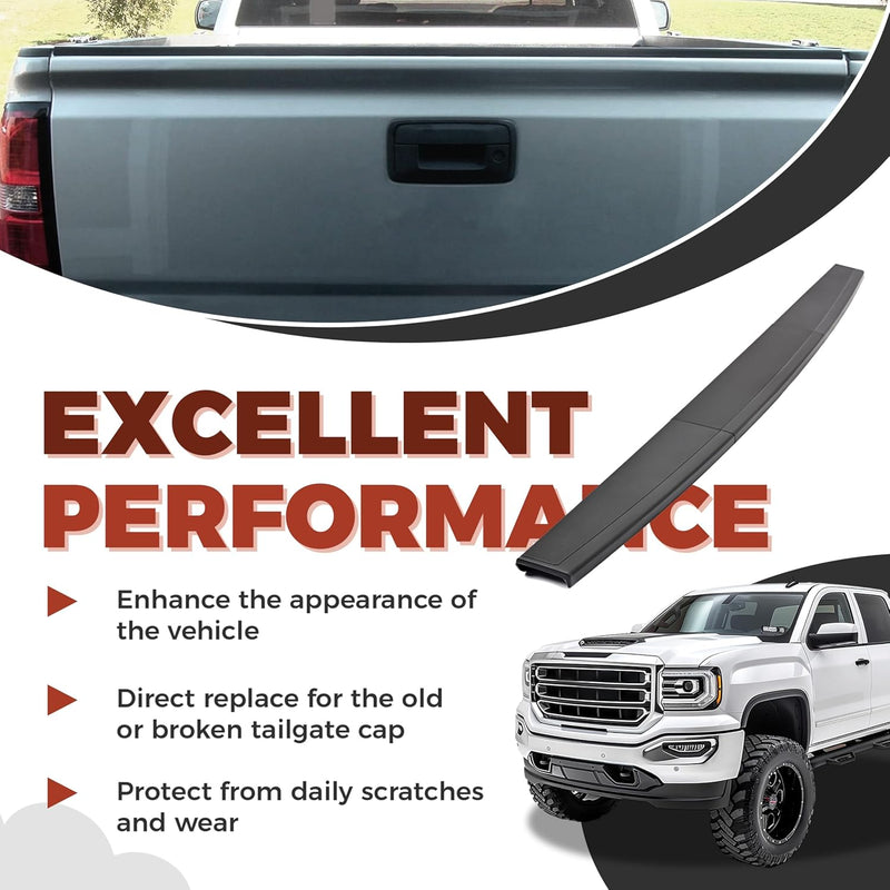 Tailgate Molding Cap Cover Trim Compatible with 2014-2019 Chevy Chevrolet Silverado GMC Sierra 1500 2500HD 3500HD Replacement for 22763062 GM1904110 Top Protector Molding (3Pcs) LYAP-204S