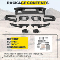Load image into Gallery viewer, KUAFU Front Bumper Compatible with 2021-2024 Ford Bronco Super Duty W/O Sensors Holes Powder Coated Black LYAM-731S
