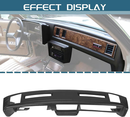 Dash Cover Compatible with 1981-1988 Chevrolet Monte Carlo El Camino Malibu GMC Caballero Dashboard Plastic Black LYAP-068S