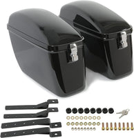 Load image into Gallery viewer, Vivid Black 60L Large Hard Saddle Bag Trunk W/brackets For Motorcycle Compatible With Harley-Davidson Dyna Honda Suzuki Kawasaki Yamaha Cruiser LW-B
