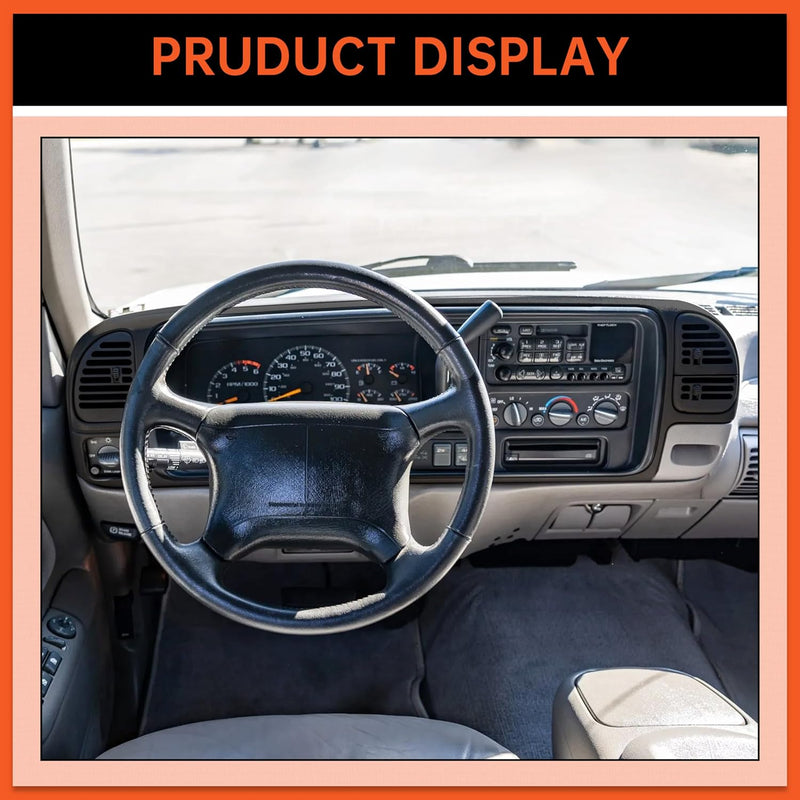 Dashboard Radio Panel Compatible with 1995-1999 Chevy Chevrolet GMC C1500 C2500 C3500 K1500 K2500 K3500 Tahoe Suburban Blazer Yukon Plastic Textured Black LYAP-X1270-3
