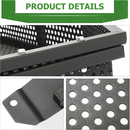 Black Front Clay Outer Cargo Basket w/Mounting Brackets Compatible with Club Car DS Golf Cart Gas & Electric Models (Hardware Included) LYMM-106