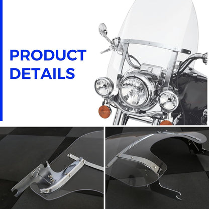 29inches x 22inches Motorcycle Windshield Compatible With 1994-2024 Harley Davidson Touring Road King FLHR FLHRS FLHRCI w/Bracket Mounting Bracket Detachable Quick Release Clear WSD-06