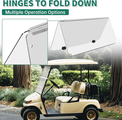 Windshield Compatible with 1982-2000.5 Club Car DS Clear Fold Down Impact Resistant Golf Cart DS Model Approximate dimensions 39.25inchesW X 36.75inchesH B23-61-C