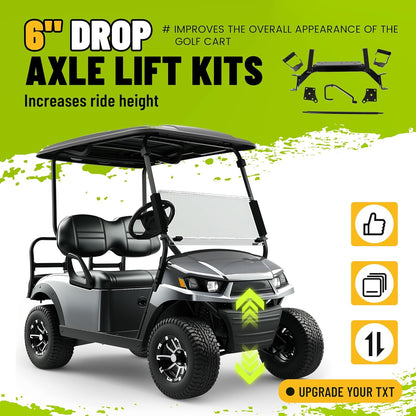 6inches Drop Axle Golf Cart Lift Kit Compatible with 2001.5-2020 EZGO Medalist/TXT Golf Cart Model LYA-090S