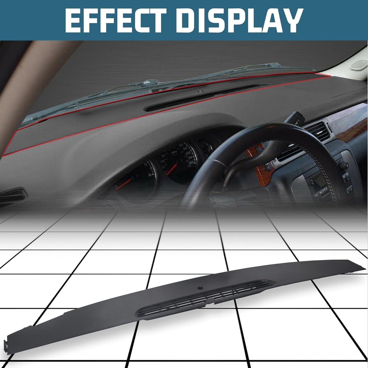 Upper Dashboard Panel Compatible with 2007-2013 Chevy Silverado Suburban Tahoe/GMC Sierra Yukon Avalanche/Cadillac Escalade Replacement for 23224733 LYAP-308S