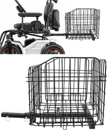 Rear Folding Basket Compatible with Most Pride Mobility Scooters Waterproof Made of Steel and Works with 1inches Receiver Storage Cargo Basket Black LYMM-154