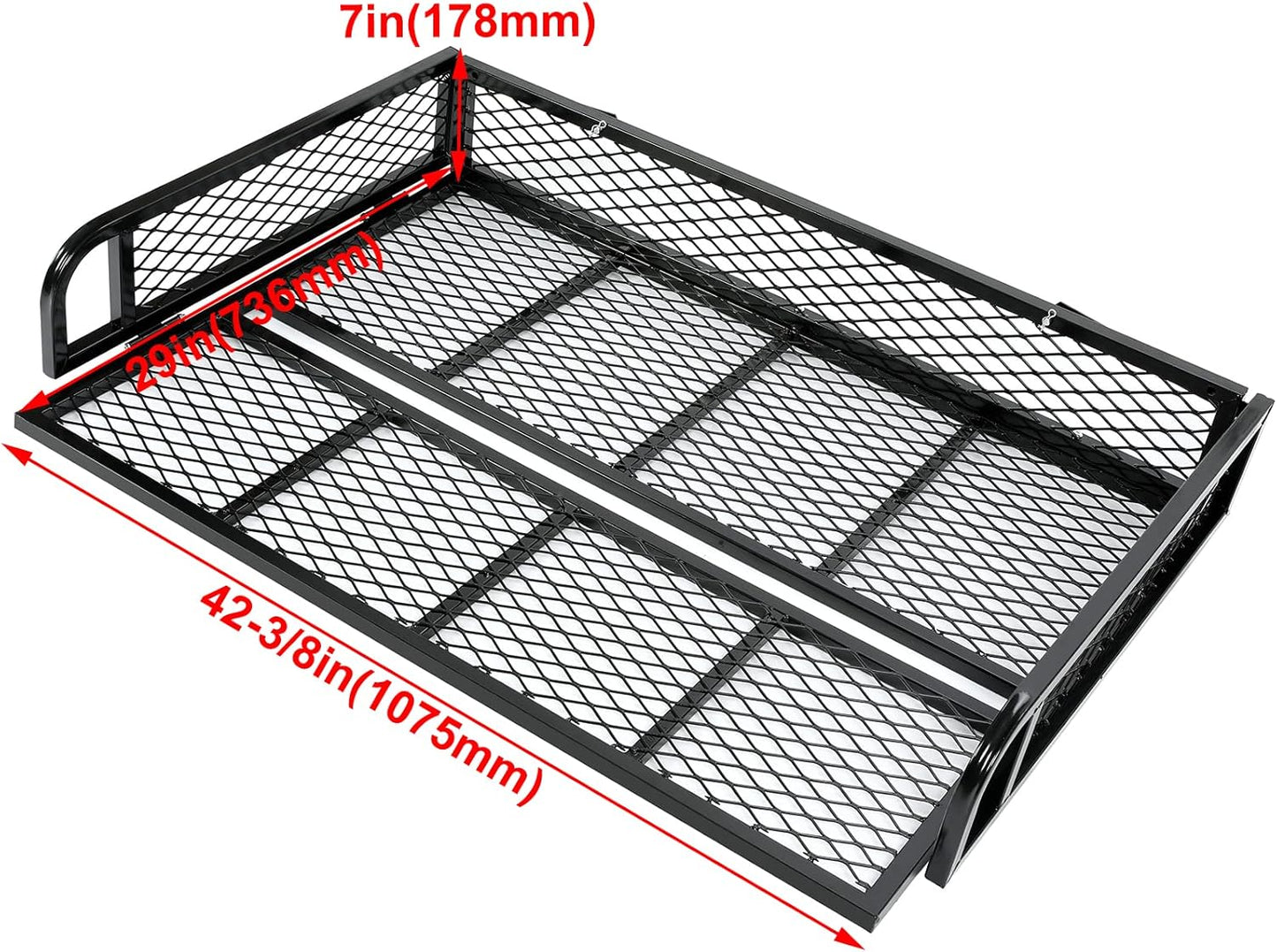 Universal Rear Cargo Basket Compatible with ATV Storage Rack Cargo Carrier Steel LYMM-089S-3