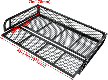 Universal Rear Cargo Basket Compatible with ATV Storage Rack Cargo Carrier Steel LYMM-089S-3