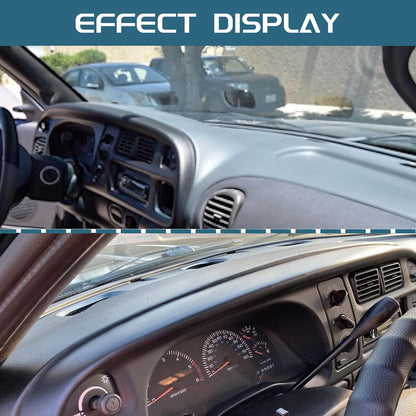 Dash Bezel and Bashboard Cover Compatible with 1998-2002 Dodge Ram 1500 2500 3500 Pickup Truck Durable Panel Black 2 Packages LYAP-487T+LYAP-267T-2