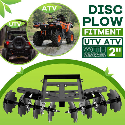 54inches Cut Width Disc Plow Harrow 2 Inch Receiver for ATV UTV Pull Behind Tiller Garden Tractor Accessory LYOM-274A+LYOM-274B