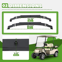 Load image into Gallery viewer, KUAFU Rear Leaf Springs Compatible With Club Car DS Golf Cart 1981-Up Heavy Duty 3 Leafs with Bushings and Sleeves/Set of 2 LYMM-006S
