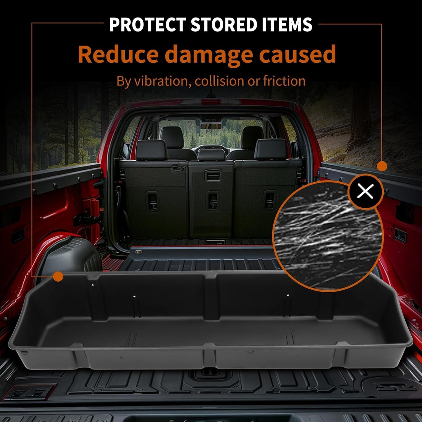 Full Size Truck Bed Storage Box Compatible with Ford Chevrolet GMC Dodge Ram Toyota Nissan Universal 55 Inch - 69 inch Wide Adjustable Beds Secure Cargo Organizer Protect Groceries LYAP-X1032