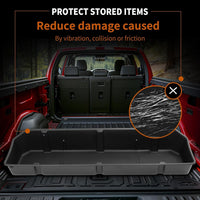 Load image into Gallery viewer, KUAFU Full Size Truck Bed Storage Box Compatible with Ford Chevrolet GMC Dodge Ram Toyota Nissan Universal 55 Inch - 69 inch Wide Adjustable Beds Secure Cargo Organizer Protect Groceries LYAP-X1032

