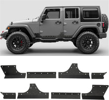 Door Armor Cladding Skid Plate Compatible with 2007-2018 Jeep Wrangler JK 4 Doors Powder Coated Steel Heavy-Duty Black Slider Rocker Guards Rock Panel LYAM-664