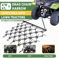 Load image into Gallery viewer, KUAFU 4&#39; x 4&#39; Heavy Duty Chain Drag Harrow 3/8inches Tines Compatible with Tractors ATV UTV Lawn Tractor Attachments for Leveling, Grading, Breaking up Soil, Garden Towing, Field, Yard, Farm LYOM-237
