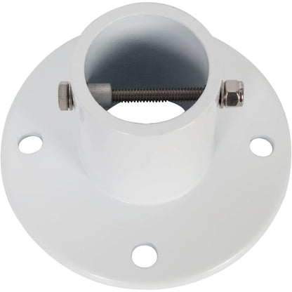 HECASA Deck Anchor Flange Cast Above Ground Pool Ladders Handrails or Slide | 1 7/8" Inch Diameter of 1.9" Aluminum White (1Pc)