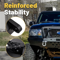 Load image into Gallery viewer, ECOTRIC Front Bumper Compatible with 1998-2011 Ford Ranger W/Winch Plate Bull Bar D-Ring Mounts Bumper Assembly Steel Powder Coated Black LYAM-328

