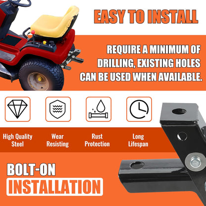 Heavy Duty Adjustable Lawn Mower Trailer Towing Hitch, Garden Tractor Hitch Steel Compatible with John Deere Cub Cadet Craftsman LYJD-011-SD