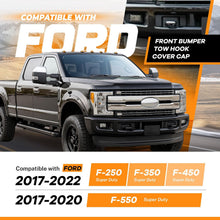 Front Bumper Tow Hook Bolt Cover Cap Compatible with 2017-2022 Ford F250 F350 F450 F550 Super Duty Replace for FO1037107 HC3B 17F751-AC, HC3B 17F751-AD, HC3Z17A900D, HC3Z 17A900-B 2PCS