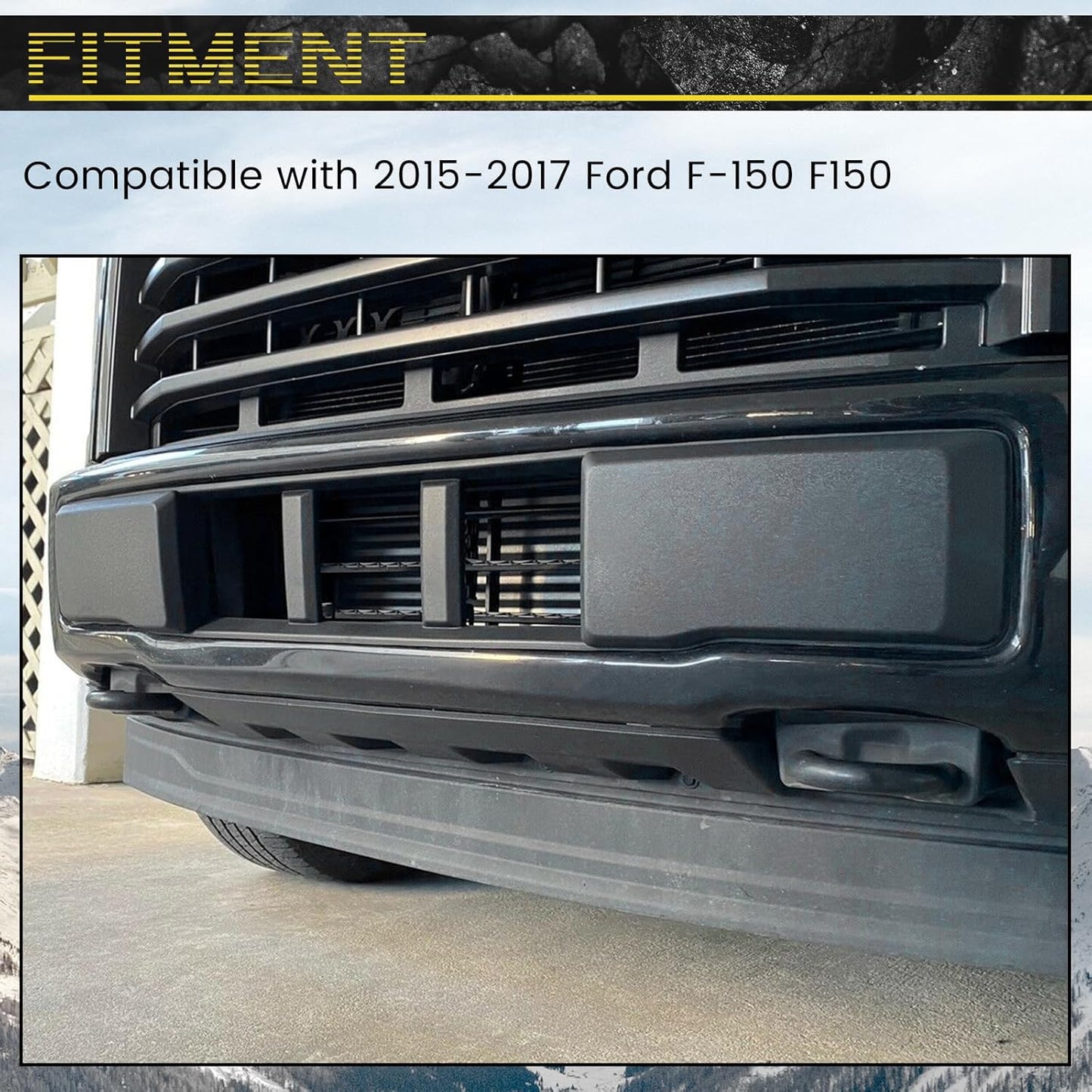 Front Bumper Lower Grille Trim Panel Black For 2015 2016 2017 Ford F-150 F150 LYAP-182-1