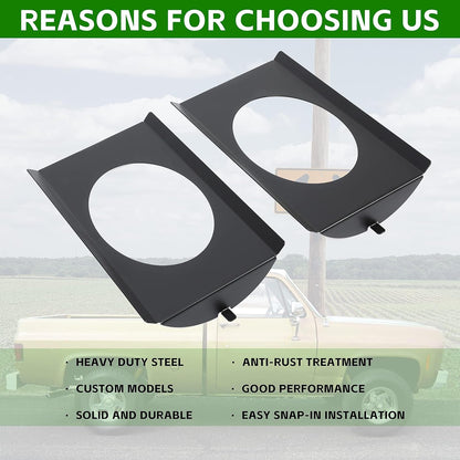 Behind Seat Speaker Brackets Compatible with 1973-1987 Chevy/GMC C10 Pickup for 6x9 Speakers Square Body Replacement LYAM-145S